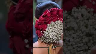 Real flowers bun for bridal #shorts #ytshorts #shortfeed #shortviral #youtubeshorts #flowers