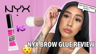 NYX Brow Glue Review VS ABH Brow Freeze *Is it a dupe?!* | REVIEW AND WEAR TEST