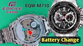 How to change the battery and AC reset Casio Edifice EQW-M710 watch.