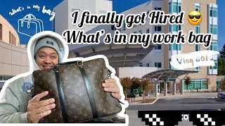 What’s in my work bag | Mens Louis Vuitton Macassar briefcase I finally got Hired inpatient Pharmacy