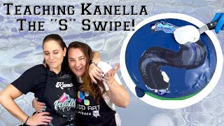 #431 Teaching @KanellaCiracoArt The “S” Bloom Swipe! #fluidart