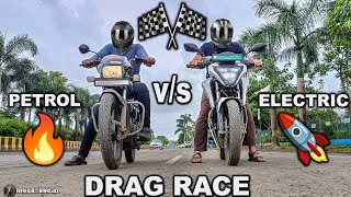 Electric Bike Vs Petrol Bike Drag Race🏍️ | Tork Kretos VS Hero Splendor | Rahul Jangid #bike #racing