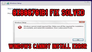 FIXED (SOLVED) Windows Cannot install Required ERROR 0x800701B1 SOLVED [100% FIX]