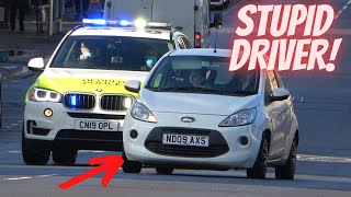 STUPID DRIVER ALMOST CRASHES INTO POLICE CAR!! 😡+ Emergency Vehicles Responding