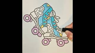 🛼 Retro Roller Skates ASMR | Relaxing Coloring Session 🎨✨