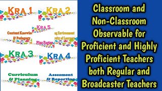 Classroom and Non-Classroom Observable for both Regular and Broadcaster Teachers