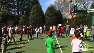 Barack Obama Throws Bricks on the Basketball Court