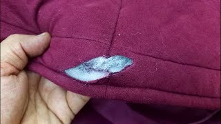 كيفية اصلاح (رفي) جاكيت من غير مانفتح البطانة .The easiest way to repair any jacket.77