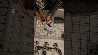 cleaning my air forces again ( part one) #airforce1 #goviral #nike #nikeshoes