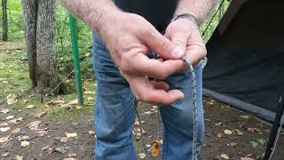 Tarp Adjustment and Tarp Knots that I Use...Tarp Rope Slip Knot and Taut Line Hitch Knot. - Part 37