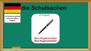 Los útiles escolares en alemán // Alemán Básico