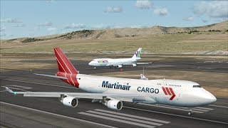 FSX - B747-400 - PW4060 engine sounds - fd and xviews - pushback-takeoff