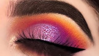 Purple and orange eye makeup || #viralvideos #youtubevideo #ytvideo #viralmakeup