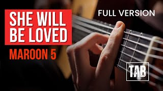 She Will Be Loved - Maroon 5  - Super Easy Fingerstyle Guitar Tutorial TAB