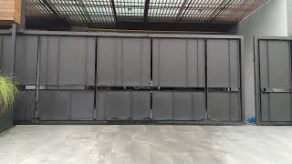 pasang sliding gate, pintu otomatis.