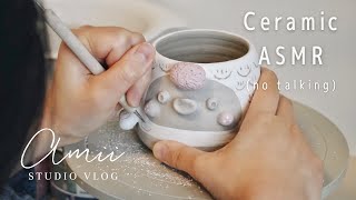 ASMR Ceramic | How I make a goldfish pot at home | Studio Vlog | Throwing, Glazing, Packing