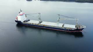 Heavy lift vessel BBC Tennessee arriving in Prince Rupert - DJI Mini 2