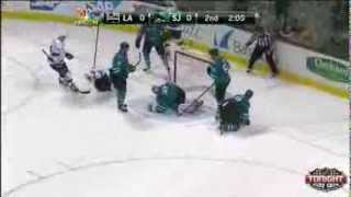 Anze Kopitar goal. Los Angeles Kings vs San Jose Sharks 01/27/2014