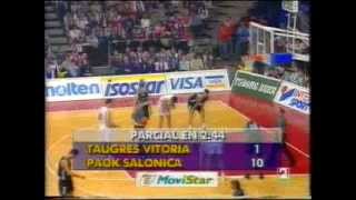 Final de la Recopa de Europa de 1996. Taugres Baskonia - Paok de Salonica. !! Baskonia Campeón!!