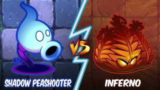 Shadow Peashooter Vs Inferno - Who Will Win?  - PvZ 2 Plant Vs Plant