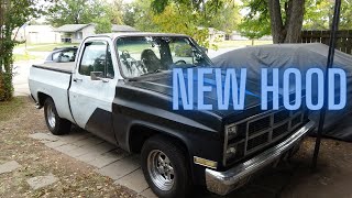 c10 work truck  gets a new hood Ep 20