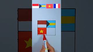 4 negara dengan warna bendera kebanggaan nya indonesia+bahamas+vietnam+france #flag #drawing