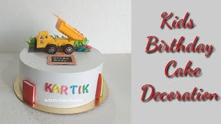 birthday cake decoration/School theme cake decoration/Simple cake design/New trick for cake design