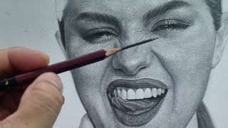 PENCIL Hyperrealism! Realistic Graphite Portrait, Skin Tone Drawing in Real-Time