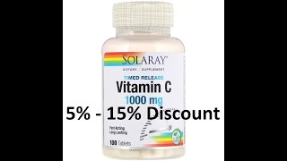 Discount - Solaray, Timed-Release Vitamin C, 1,000 mg, 100 Immunity Boost Tablets Review