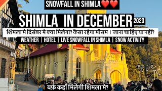 Shimla in December | snowfall in shimla | snow | weather | Snow activities | kufri