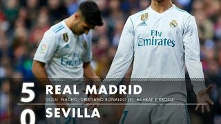 Gols de Real Madrid 5x0 Sevilla(HD) campeonato espanhol 17/18 (09/12/2017)