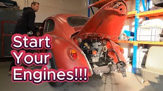 First start!! Rebuilt VW 1300 aircooled engine