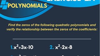 POLYNOMIAL,|| EXERCISE-2A || Cbse||Class-10th || R. s. agrwal||#dharmendrasir #studentcareclasses