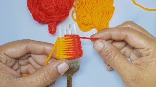 It's So Easy & beautiful !!  Amazing Trick With Frock for Woolen Flower Making - DIY Woolen flower