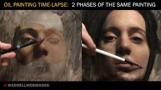 OIL PAINTING TIMELAPSE: 2 parts viewed at the same time!