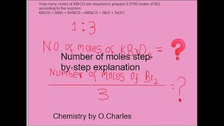 How to calculate Number of moles step-by-step explanation