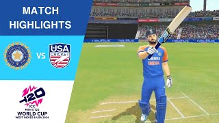 India vs USA T20 World Cup 2024 Highlights | IND vs USA Match Highlights | Real Cricket 24