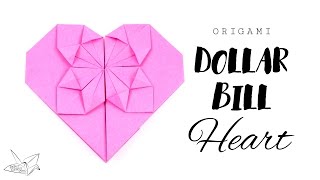 Easy Origami Money Heart Tutorial - DIY - Paper Kawaii