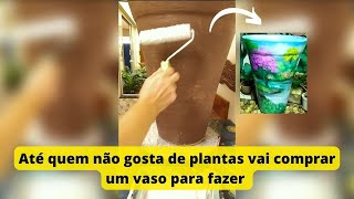 Aprenda como pintar um lindo vaso para jardim