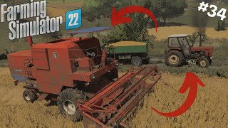 Duże żniwa pszenicy😍Transport zboża & prasowanie słomy🔥Polski klimat😱"Polska Wieś" #34 [SEZON1] FS22