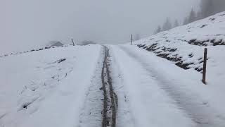 Abfahrt von der Hofbauernalm bei Schnee am 17.10.2020 (mit KTM 271 LFC)