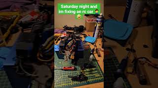 Saturday night wrenching #rccar #rccars #Saturday #weekend #rcbasher #brushless #traxxas