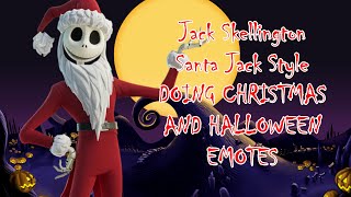 Jack Skellington (Santa Jack Style) doing Fortnite Halloween and Christmas emotes (SHOWCASE)