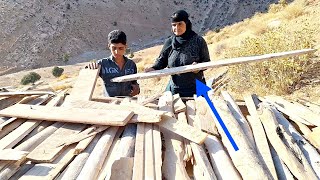 "Finishing the walls of the cave with the efforts of the grandmother and her grandchildren"