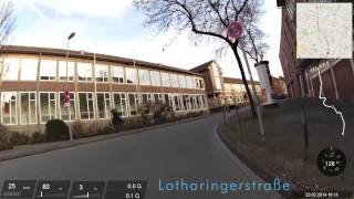 Münster: Langemarckstraße - Kreuzviertel - Servatiiplatz - Fahrrad - Bicycle  (Garmin Virb Elite)