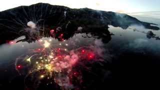 Drone captures Explosive footage of Alaska Fireworks Eshamy Bay Lodge