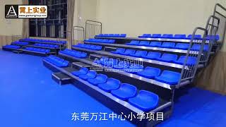 Gym Retractable Bleachers 3 rows 6 m for Dongguan project Indoor Basketball Stadium Seat