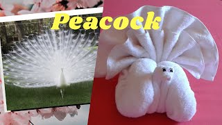 TOWEL PEACOCK FOLDING TUTORIAL .