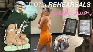 VLOG: week 2 of utopia rehearsals, reading updates, hotel cooking, first show run! 💕