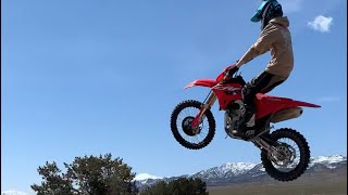 Full throttle dirt bike sends